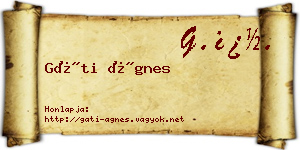 Gáti Ágnes névjegykártya